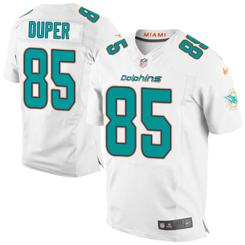 Men's Elite Mark Duper Nike Jersey White Road - #85 NFL Miami Dolphins